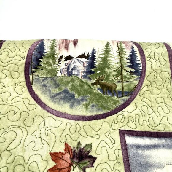 Handmade Lap (Crib) Quilt 51” X 32” Outdoor Themed Farmhouse Cottagecore Cabin - Picture 7 of 11